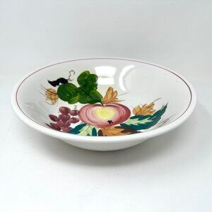 Vintage Japan Serving Bowl Apple Grapes Leaves Design 11''